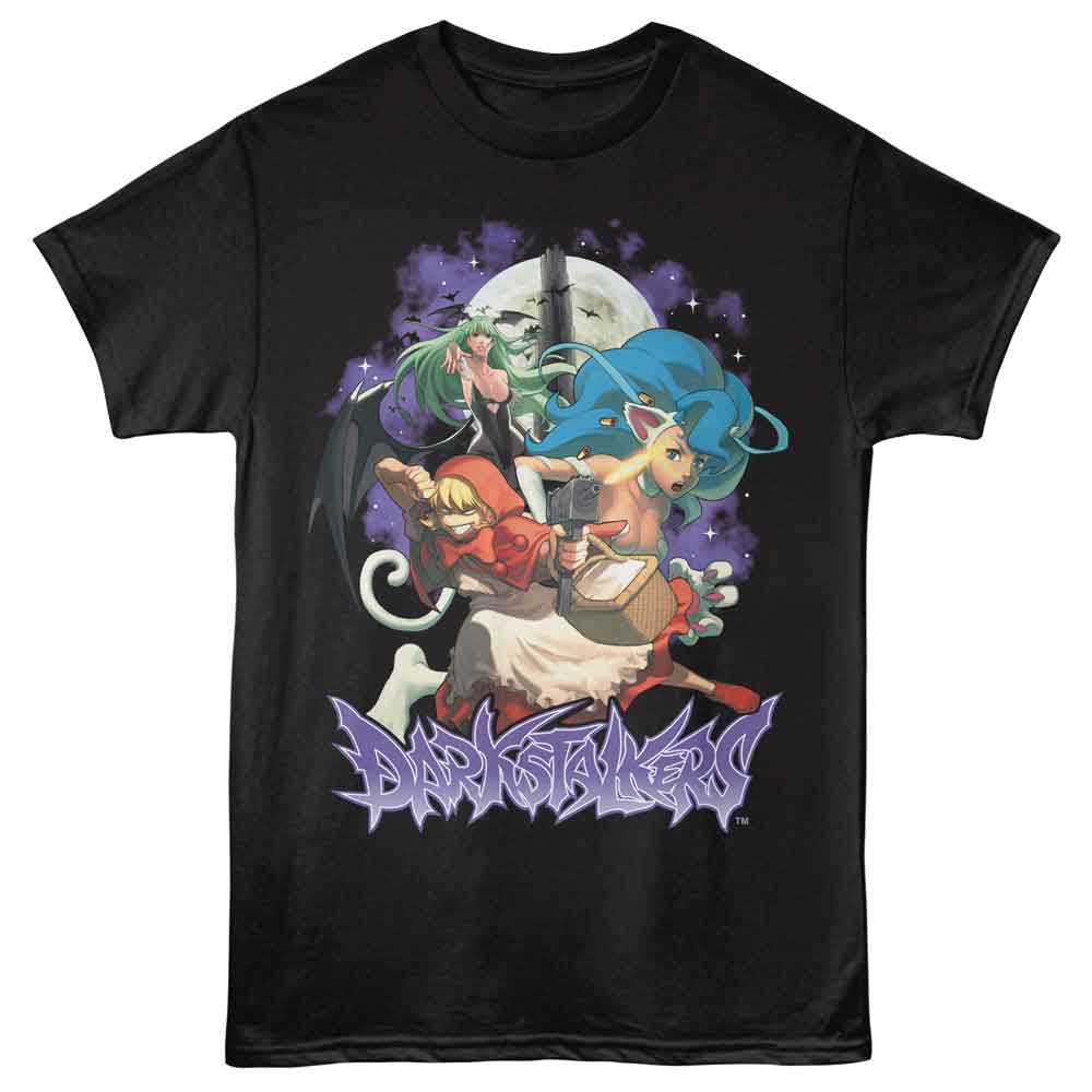 Darkstalkers - DARKSTALKERS TOWER AND MOON BACKGROUND Adult Shirt