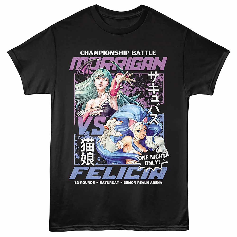 Darkstalkers - DARKSTALKERS MORRIGAN VS FELICIA Adult Shirt