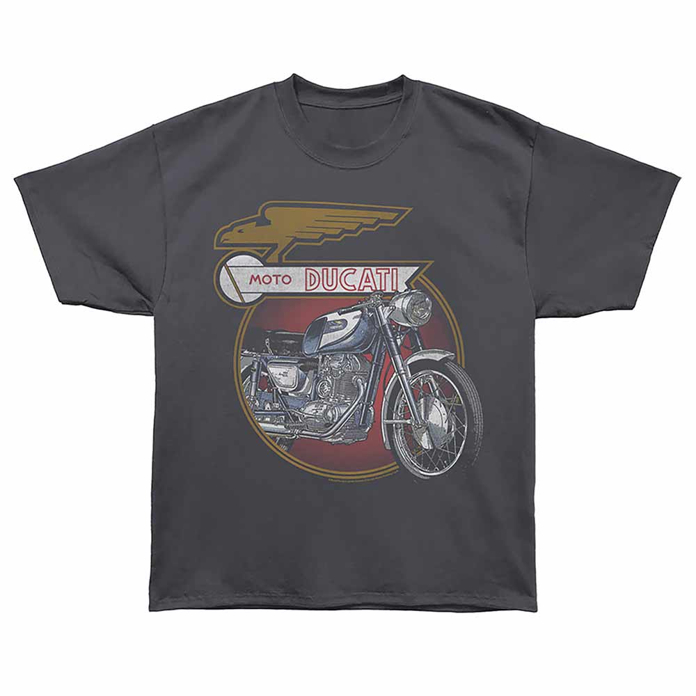 Ducati - DUCATI EAGLE LOGO AND BIKE Adult Shirt