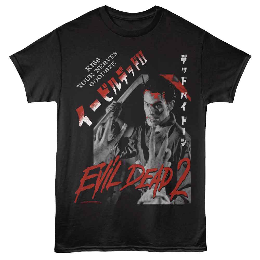 Evil Dead - EVIL DEAD KISS YOUR NERVES GOODBYE Adult Shirt