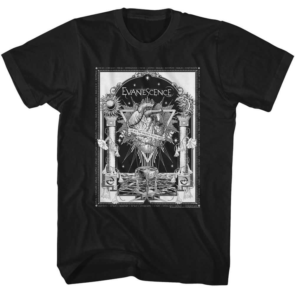 Evanescence - EVANESCENCE BROKEN PIECES HEART Adult Shirt