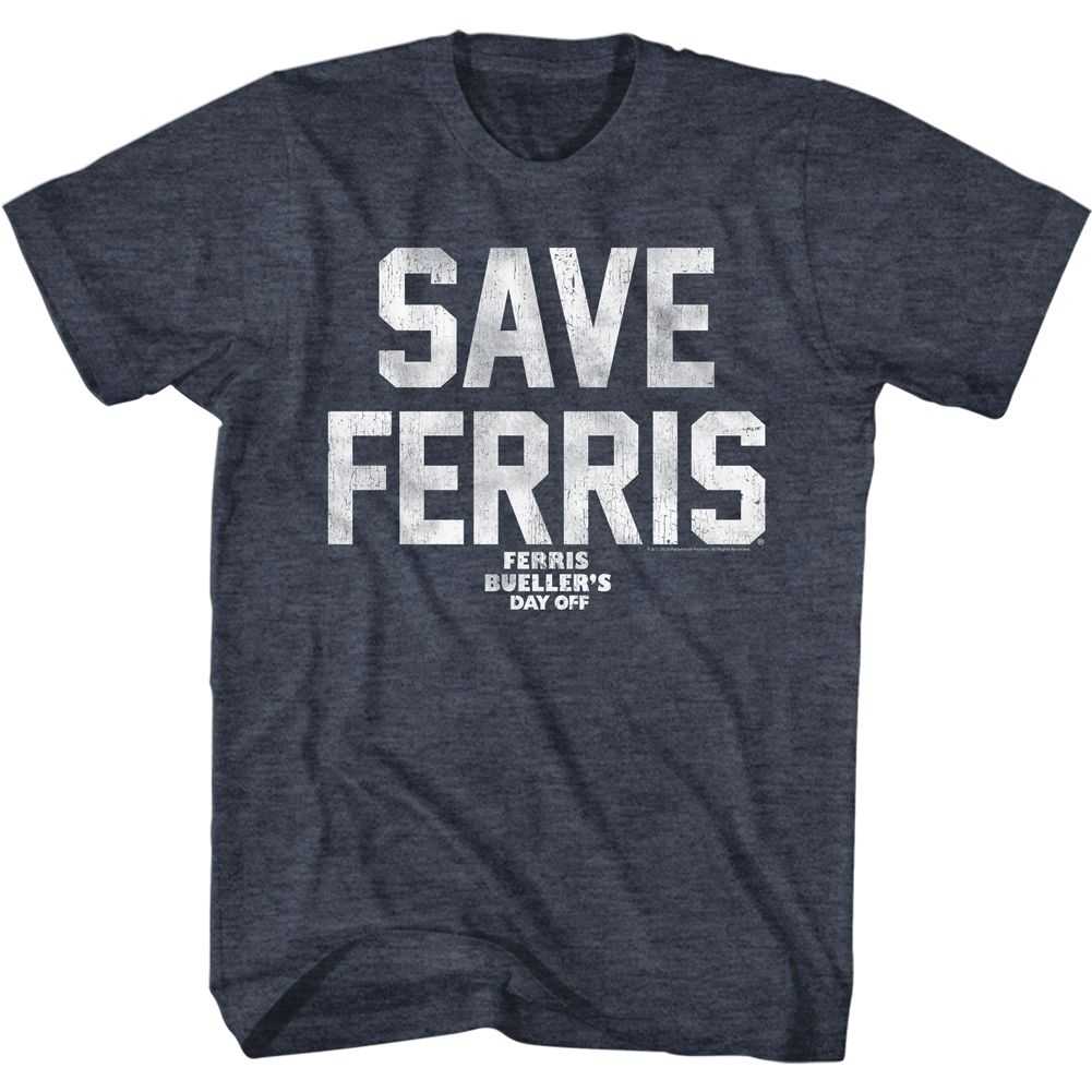 Ferris Buellers Day Off - SAVE FERRIS WHT INK Adult Shirt