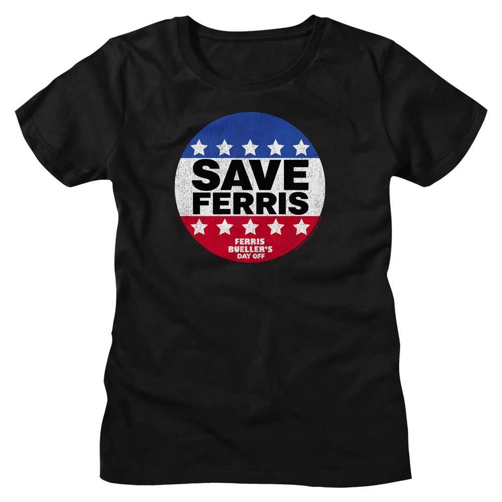 Ferris Buellers Day Off - SAVE FERRIS BUTTON Adult Shirt