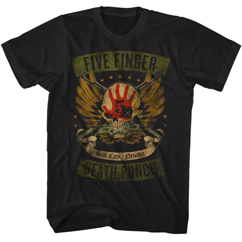 Five Finger Death Punch - FIVE FINGER DEATH PUNCH WINGED SKULL Adult Shirt