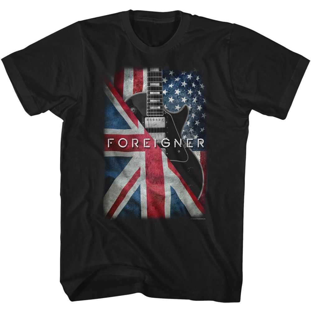 Foreigner - FOREIGNER FLAGS AND GUITAR Adult Shirt