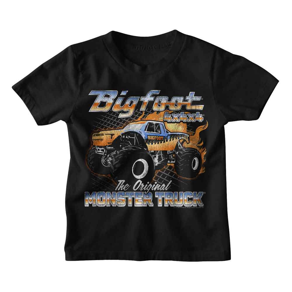 Bigfoot - BIGFOOT FLAME TRUCK Youth Shirt