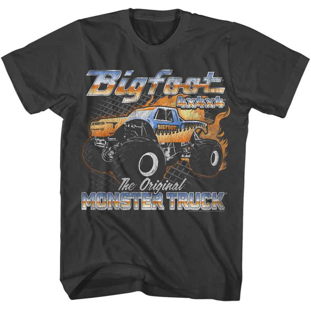 Bigfoot - BIGFOOT FLAME TRUCK Adult Shirt