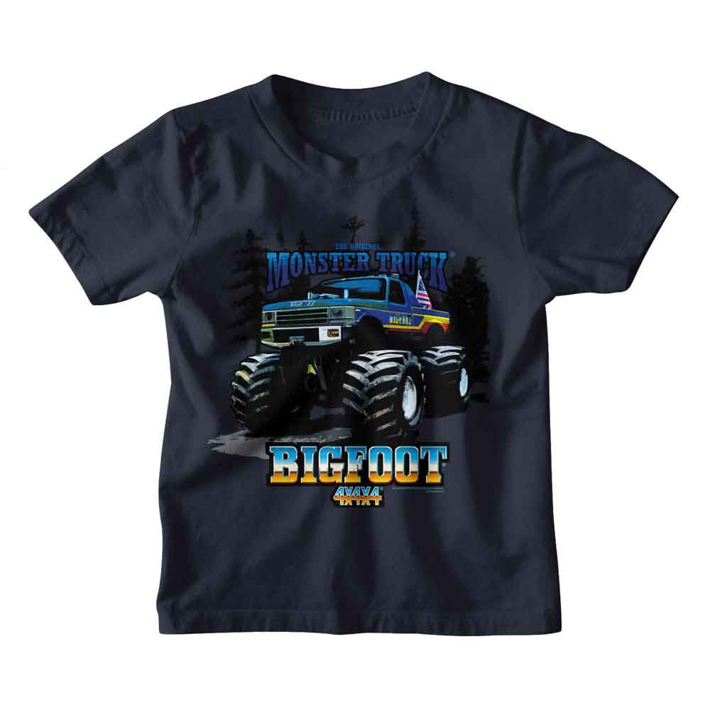 Bigfoot - BIGFOOT TRUCK AND TREES Youth Shirt