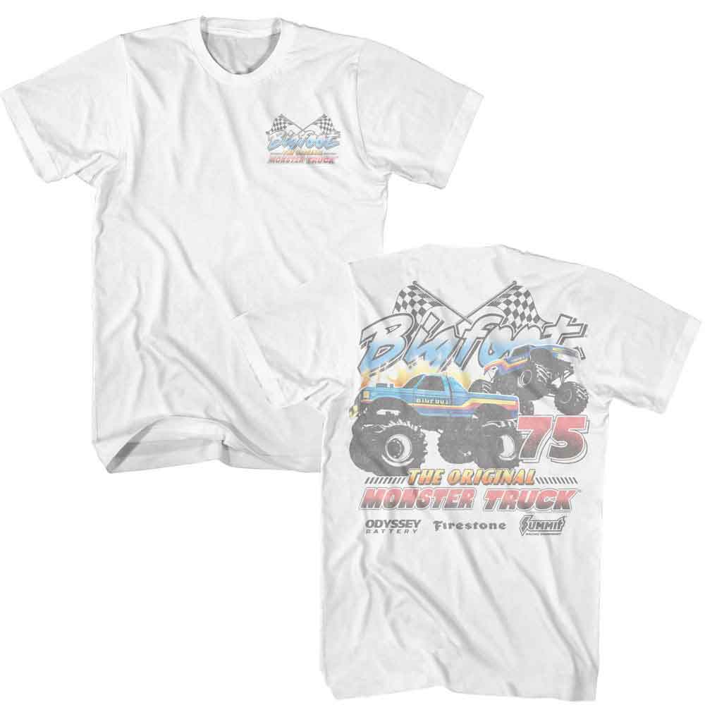 Bigfoot - BIGFOOT TWO TRUCKS 92 Adult Shirt
