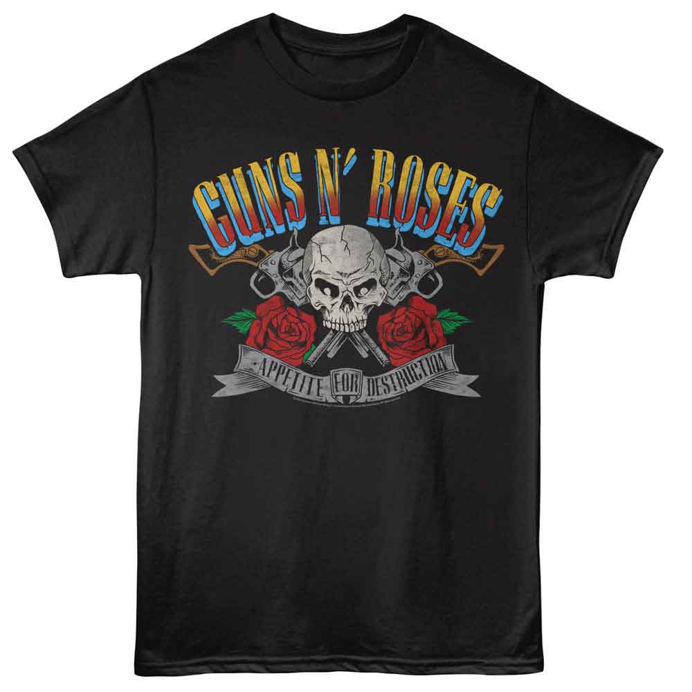 Guns N Roses - GNR AFD PISTOLS AND SKULL Adult Shirt