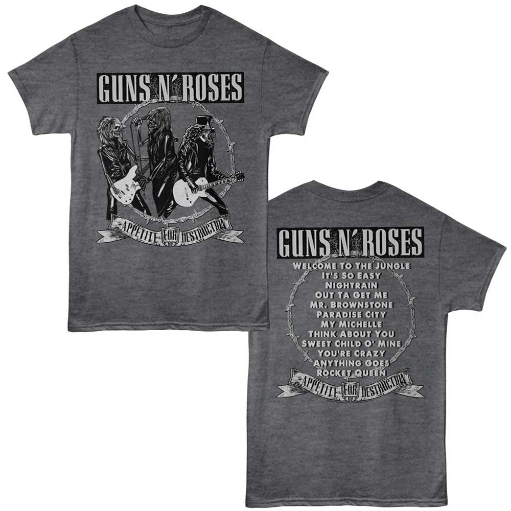 Guns N Roses - GUNS N ROSES APPETITE SONGS Adult Shirt