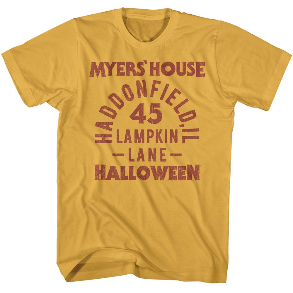 Halloween - HALLOWEEN MYERS HOUSE TEXT Adult Shirt