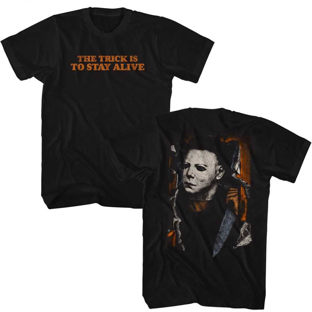 Halloween - HALLOWEEN MICHAEL BREAK THROUGH FRONT AND BACK Adult Shirt
