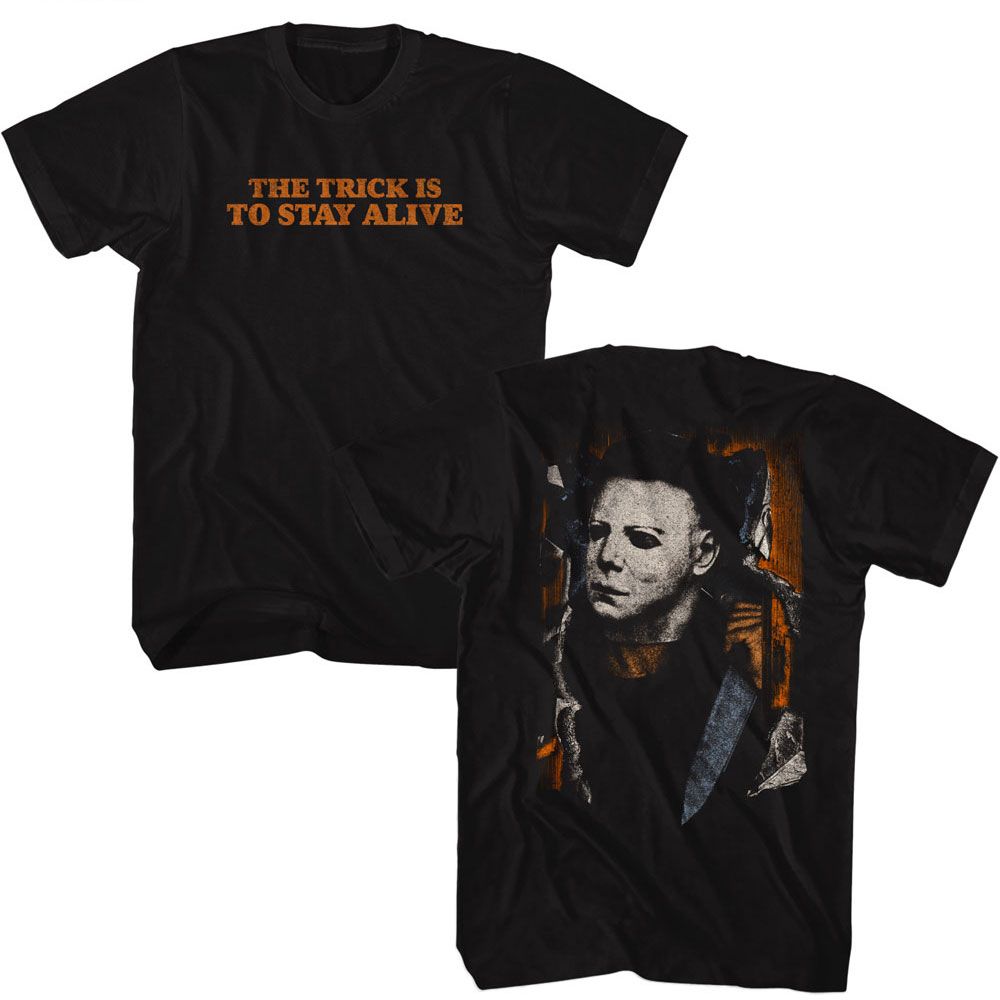 Halloween - HALLOWEEN MICHAEL BREAK THROUGH FRONT AND BACK Adult Shirt