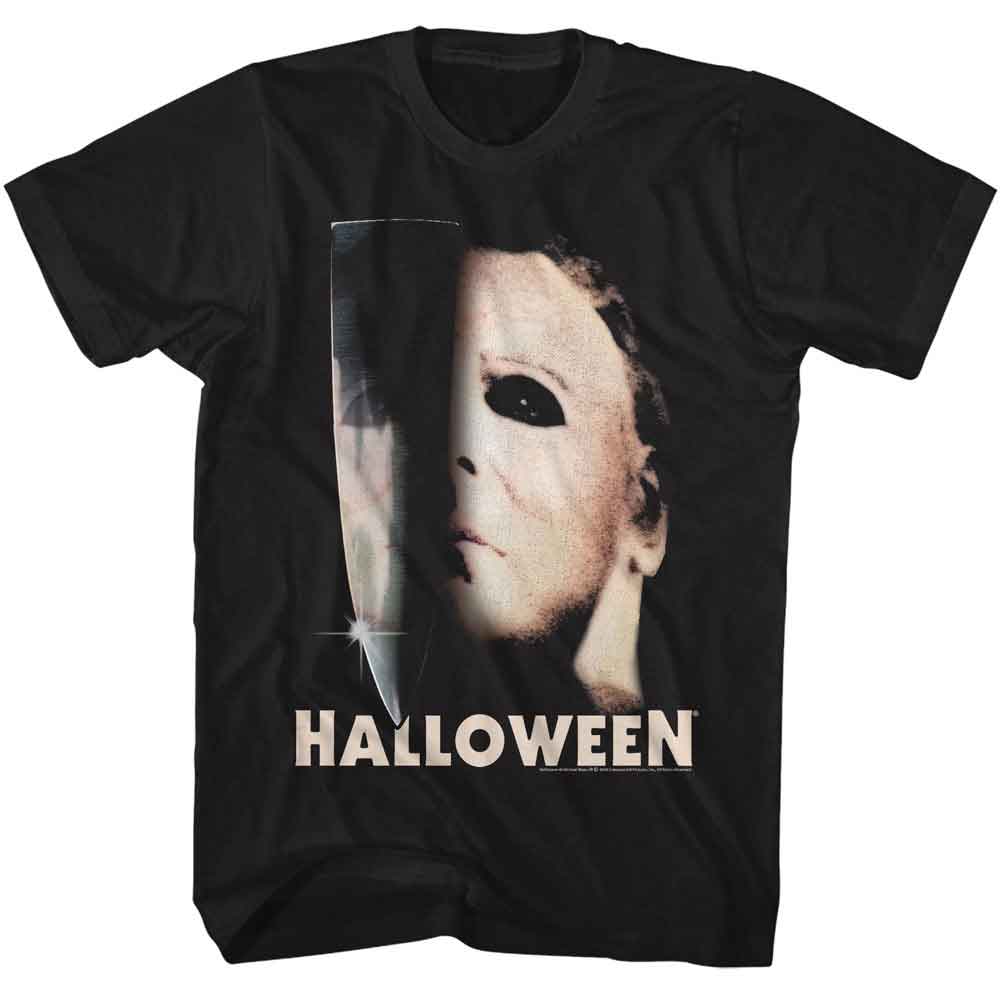 Halloween - HALLOWEEN HALF MASK AND KNIFE Adult Shirt