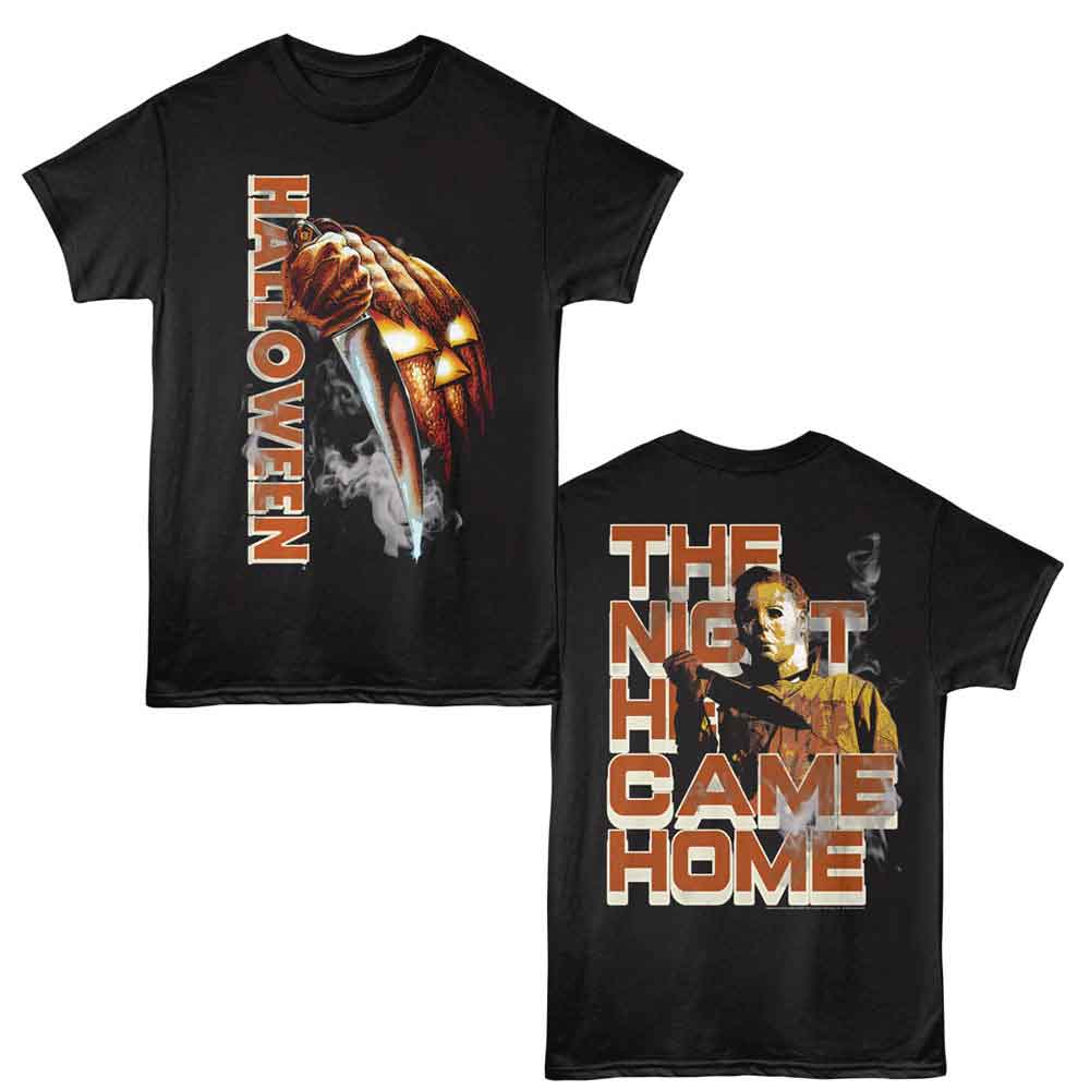 Halloween - HALLOWEEN PUMPKIN KNIFE SMOKING F B Adult Shirt
