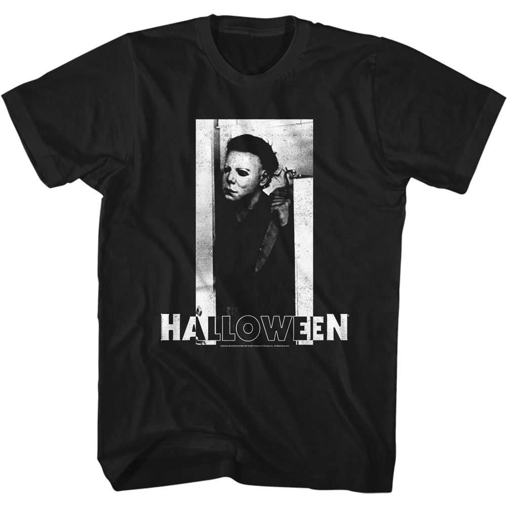 Halloween - MICHAEL AND LOGO BANDW Adult Shirt