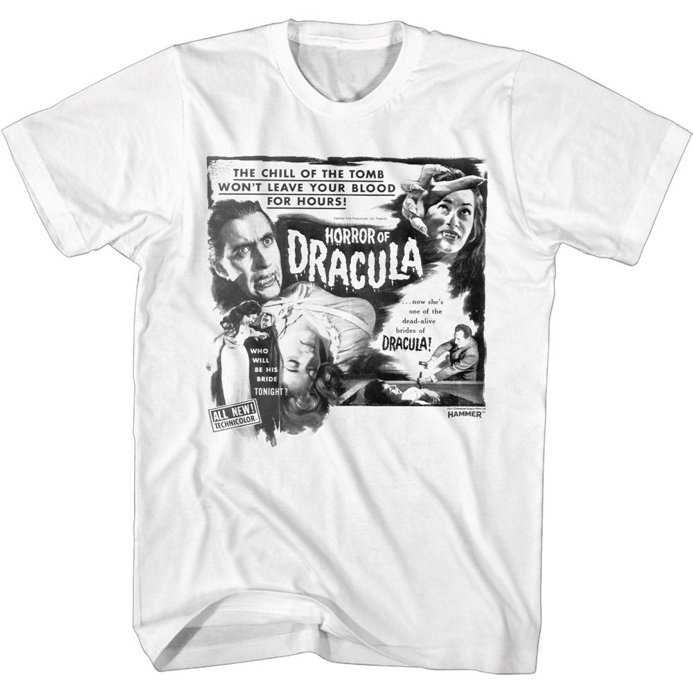 Hammer Horror - BANDW HORROR OF DRACULA Adult Shirt