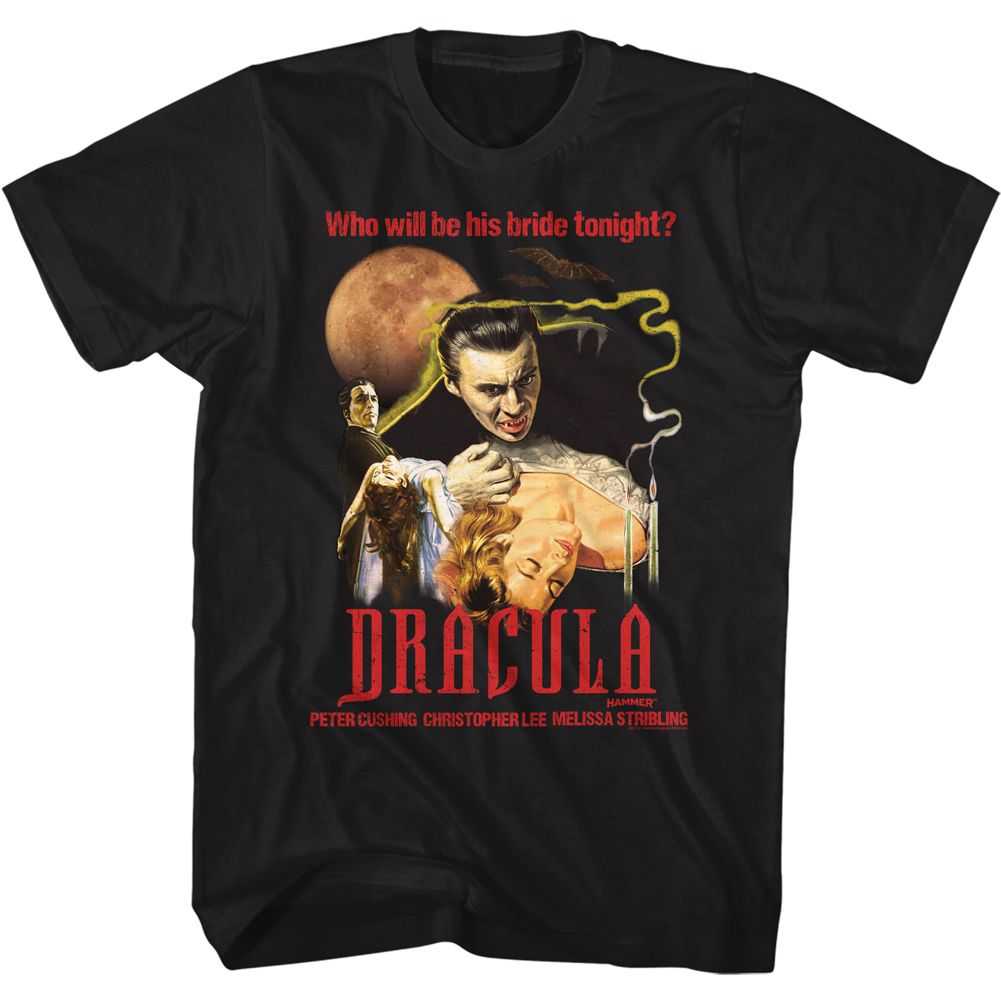 Hammer Horror - DRACULA MOON AND CANDLES Adult Shirt