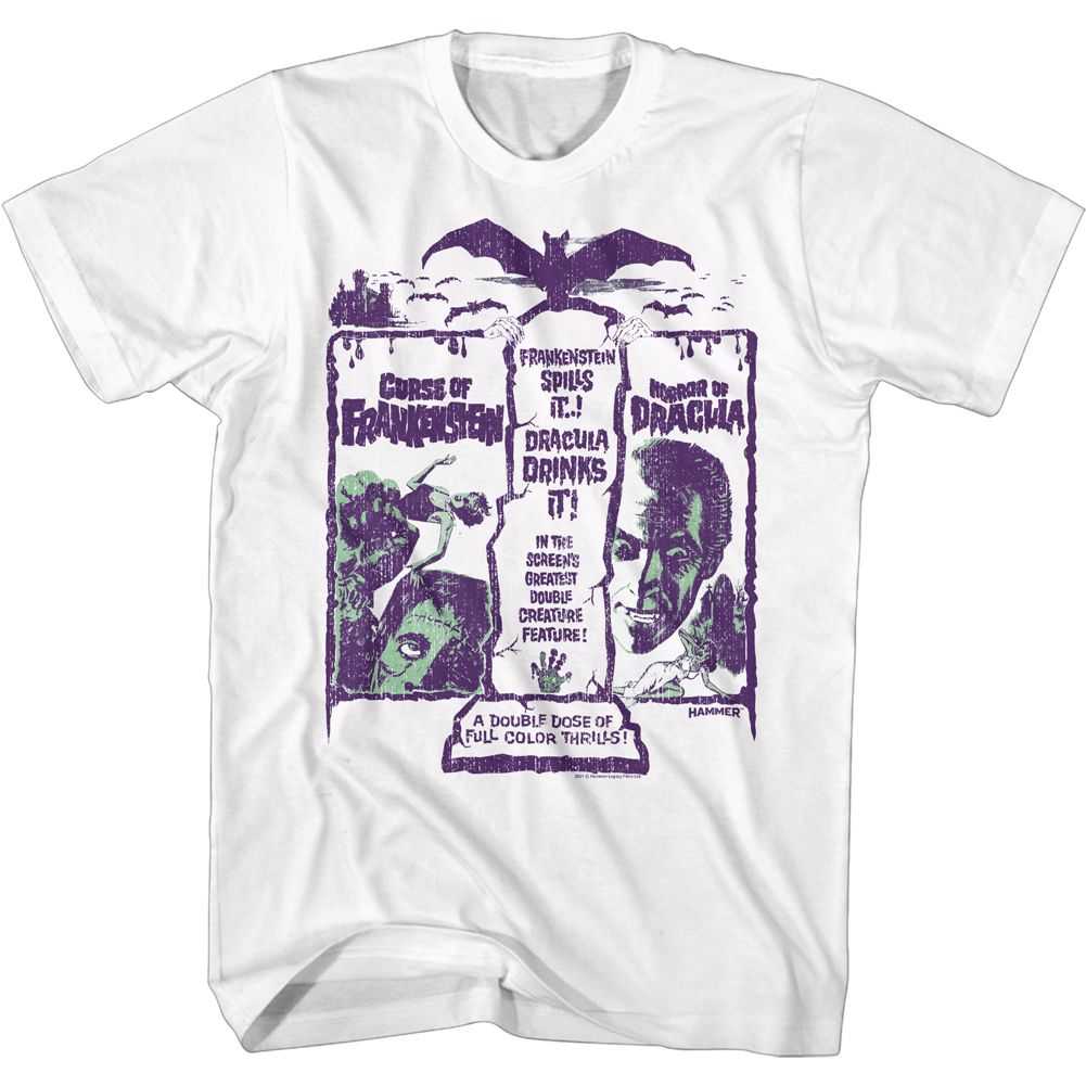 Hammer Horror - DOUBLE CREATURE FEATURE Adult Shirt