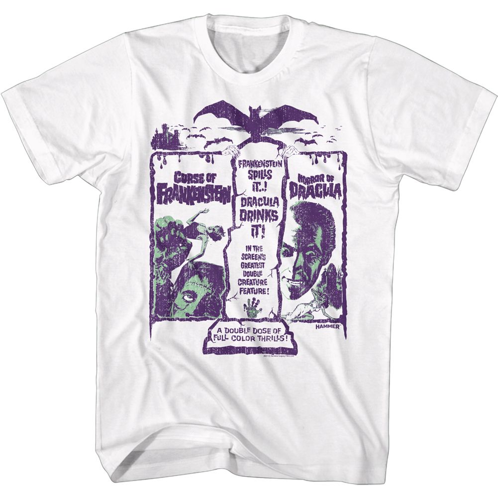 Hammer Horror - DOUBLE CREATURE FEATURE Adult Shirt