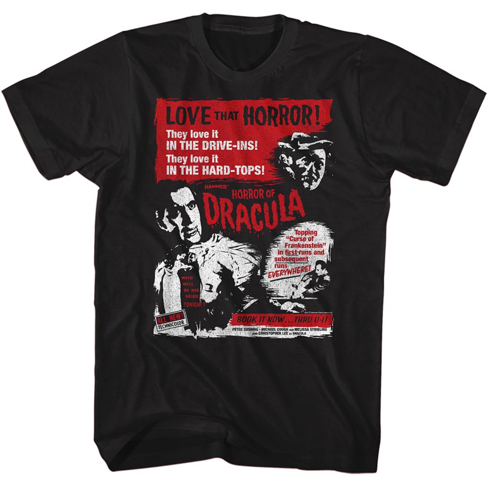 Hammer Horror - LOVE THAT HORROR Adult Shirt