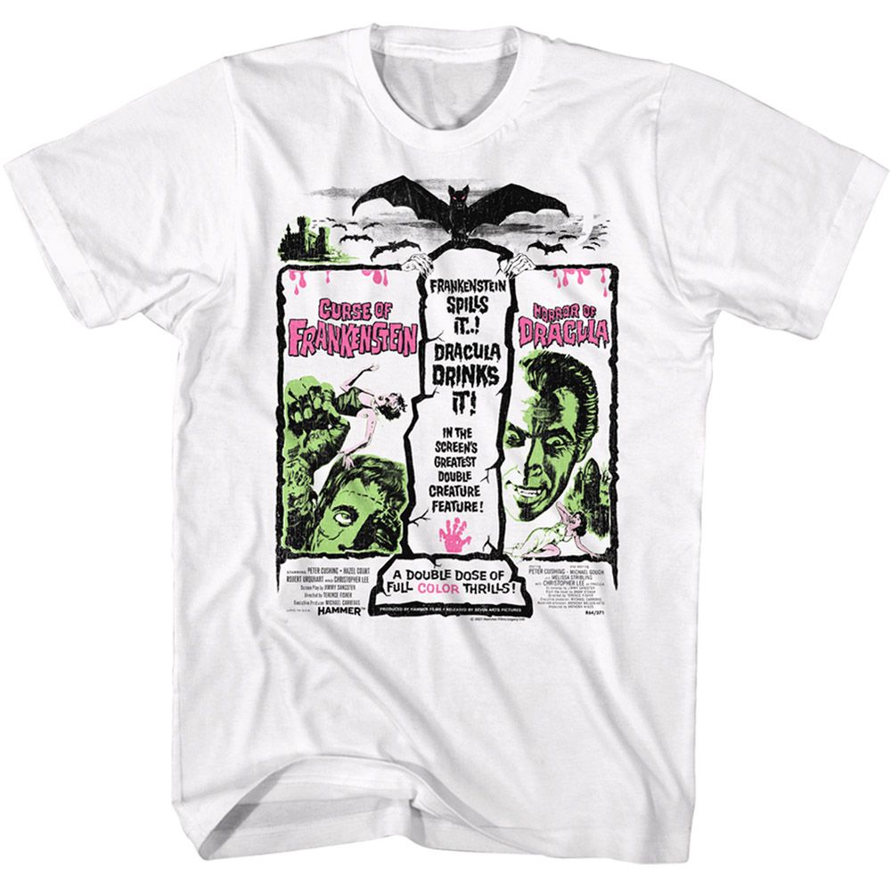 Hammer Horror - HAMMER HORROR DRAC AND FRANK Adult Shirt