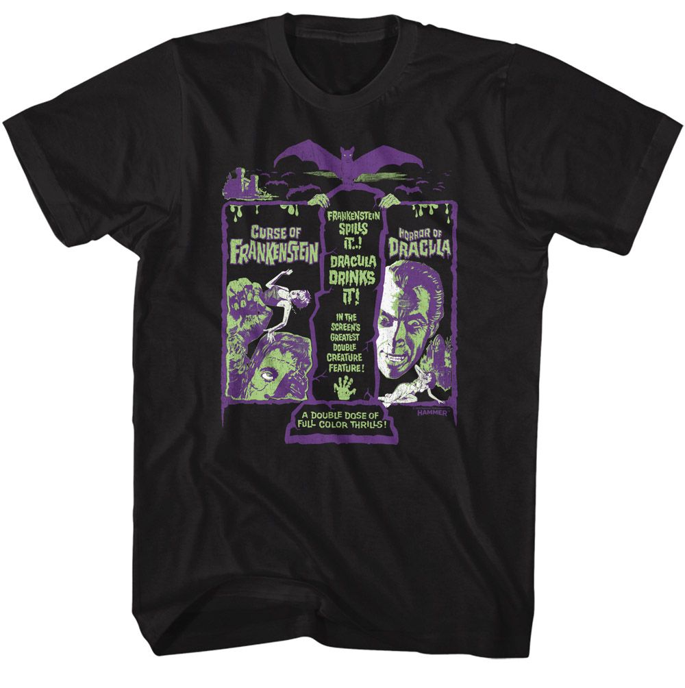 Hammer Horror - HAMMER HORROR FRANKEN DRAC RECOLOR Adult Shirt