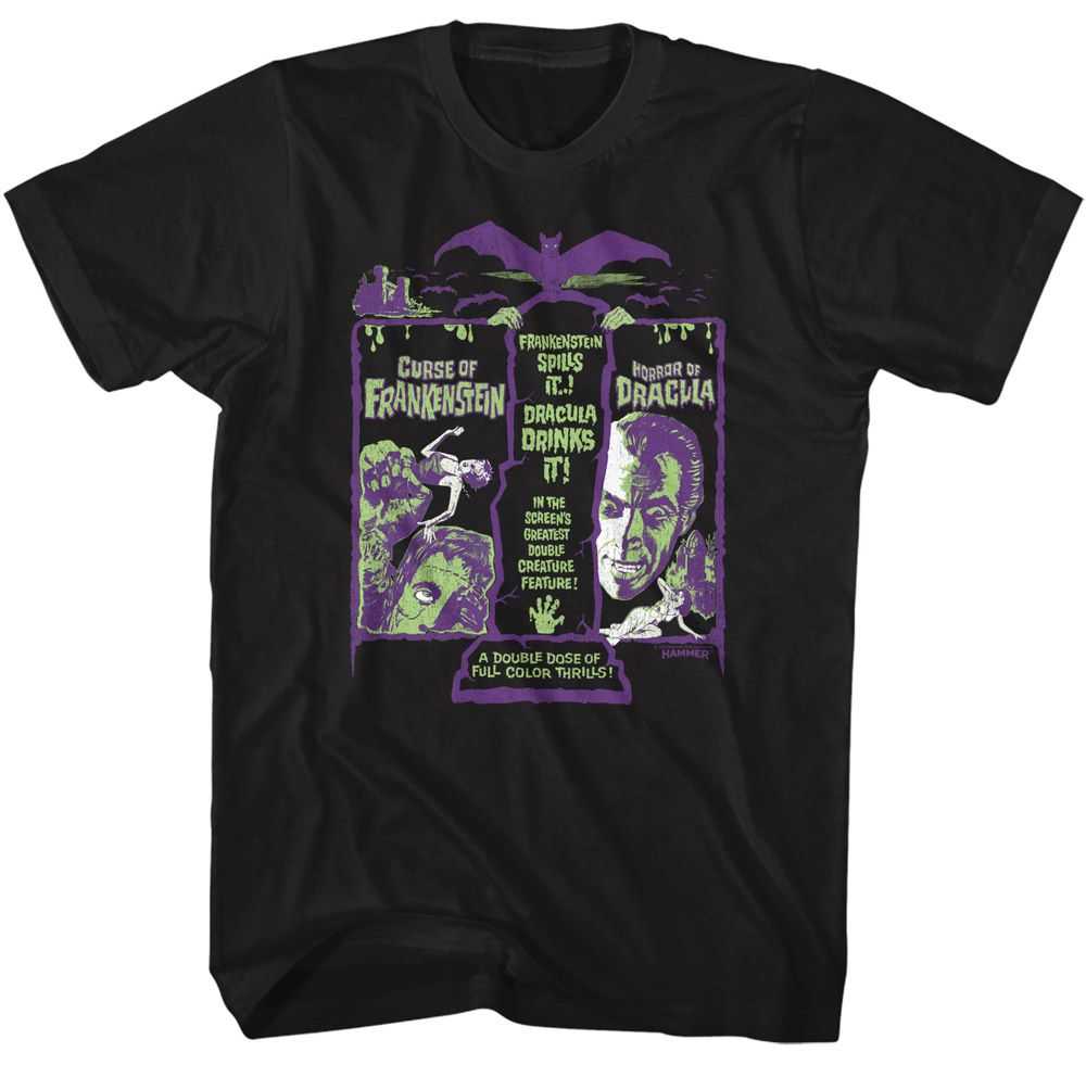 Hammer Horror - HAMMER HORROR FRANKEN DRAC RECOLOR Adult Shirt