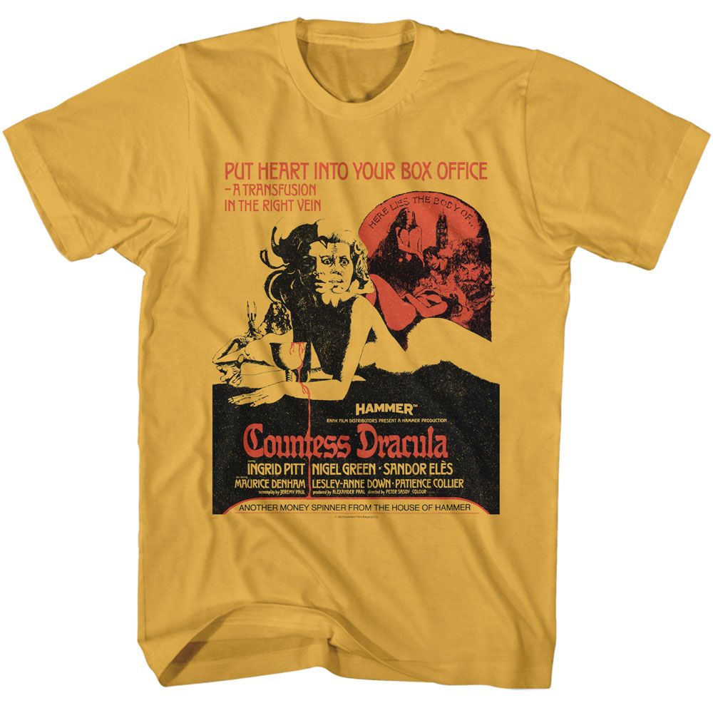 Hammer Horror - HAMMER HORROR COUNTESS DRACULA POSTER Adult Shirt