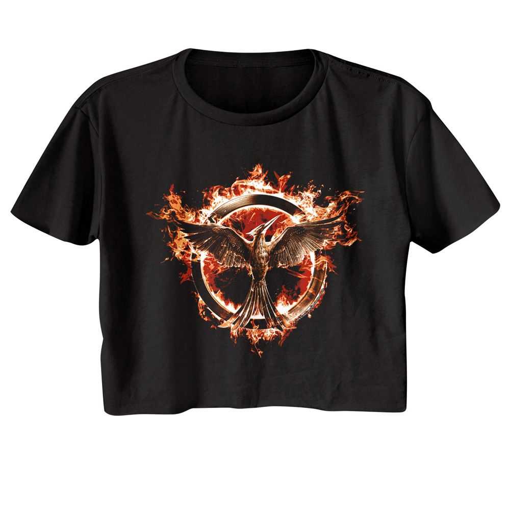 Hunger Games - HUNGER GAMES FLAMING MOCKINGJAY Adult Shirt