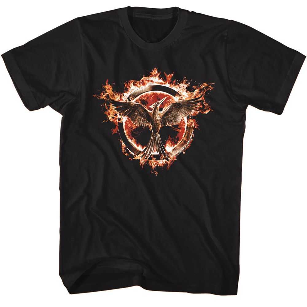 Hunger Games - HUNGER GAMES FLAMING MOCKINGJAY Adult Shirt