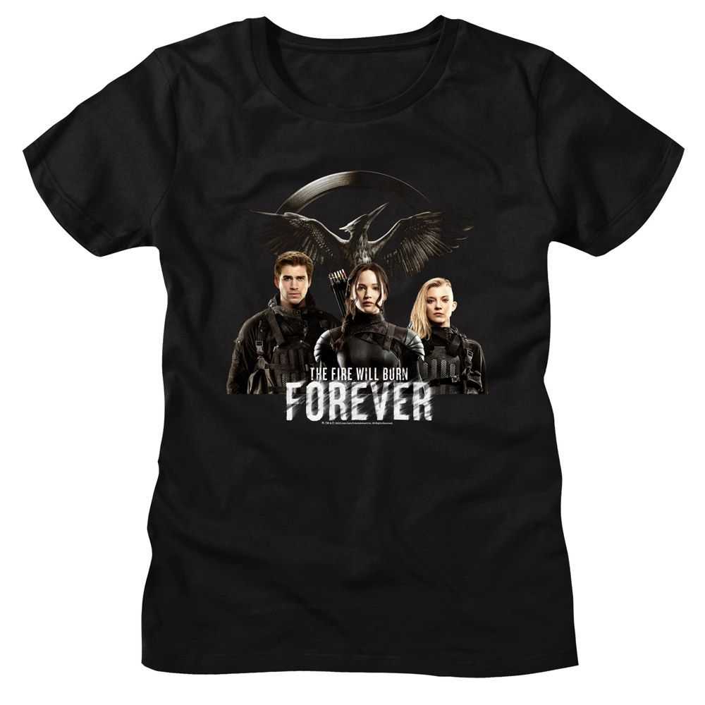 Hunger Games - HUNGER GAMES FIRE WILL BURN FOREVER Adult Shirt