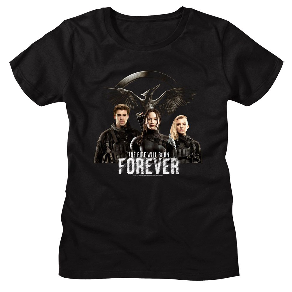 Hunger Games - HUNGER GAMES FIRE WILL BURN FOREVER Adult Shirt
