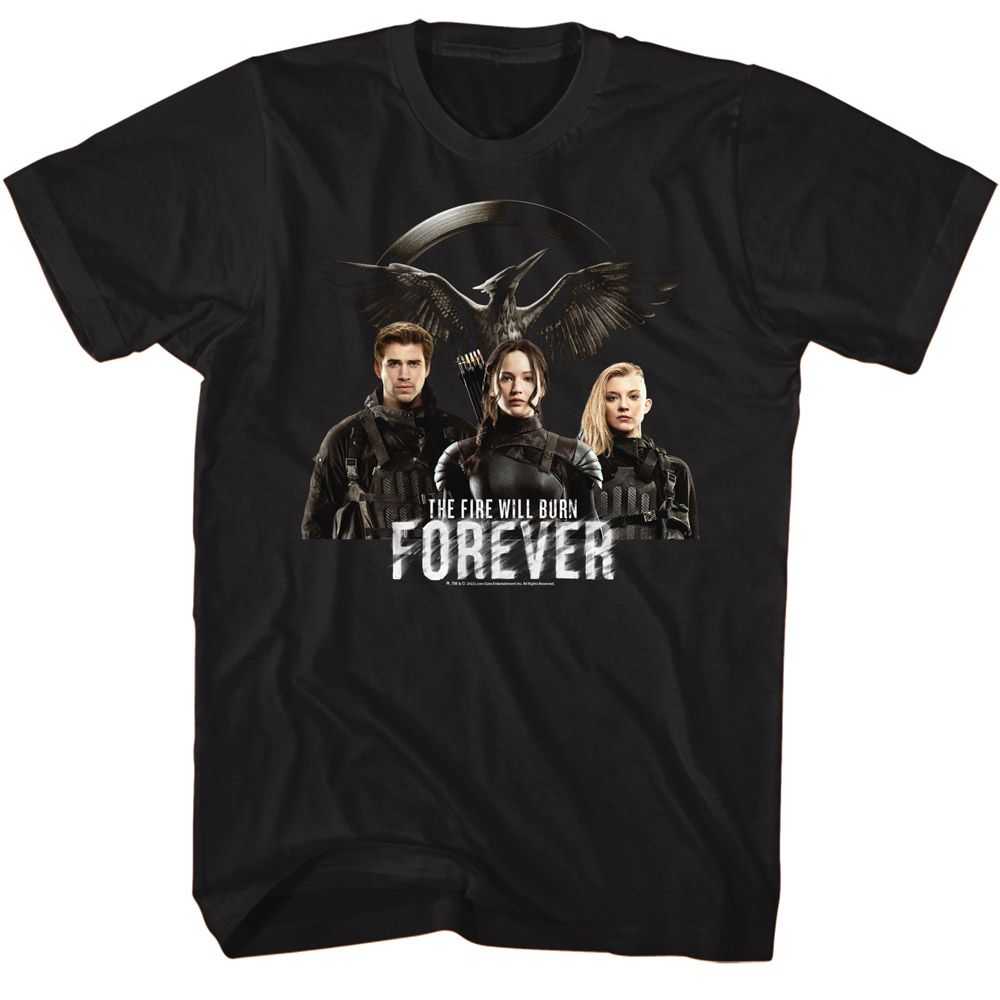 Hunger Games - HUNGER GAMES FIRE WILL BURN FOREVER Adult Shirt