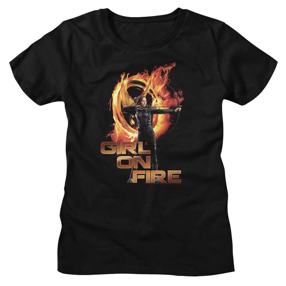 Hunger Games - HUNGER GAMES GIRL ON FIRE Adult Shirt