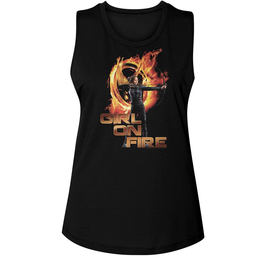 Hunger Games - HUNGER GAMES GIRL ON FIRE Adult Shirt