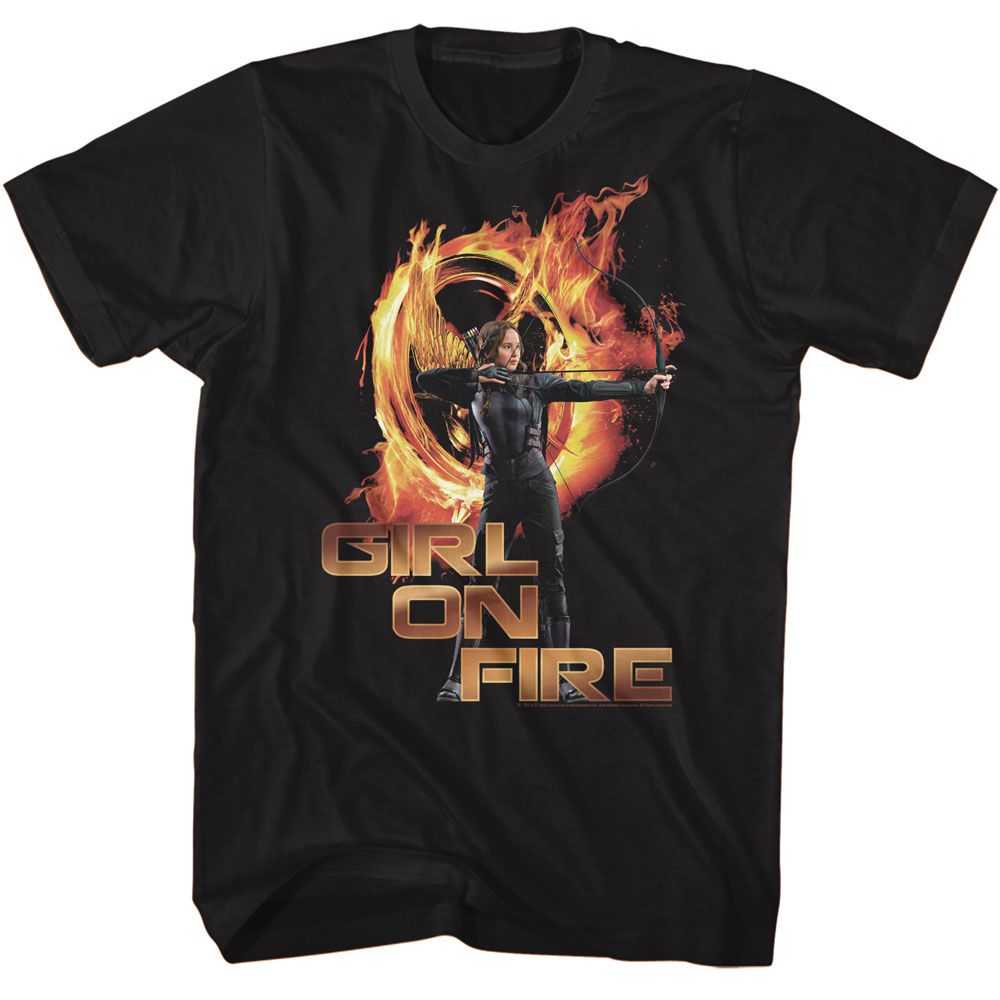 Hunger Games - HUNGER GAMES GIRL ON FIRE Adult Shirt