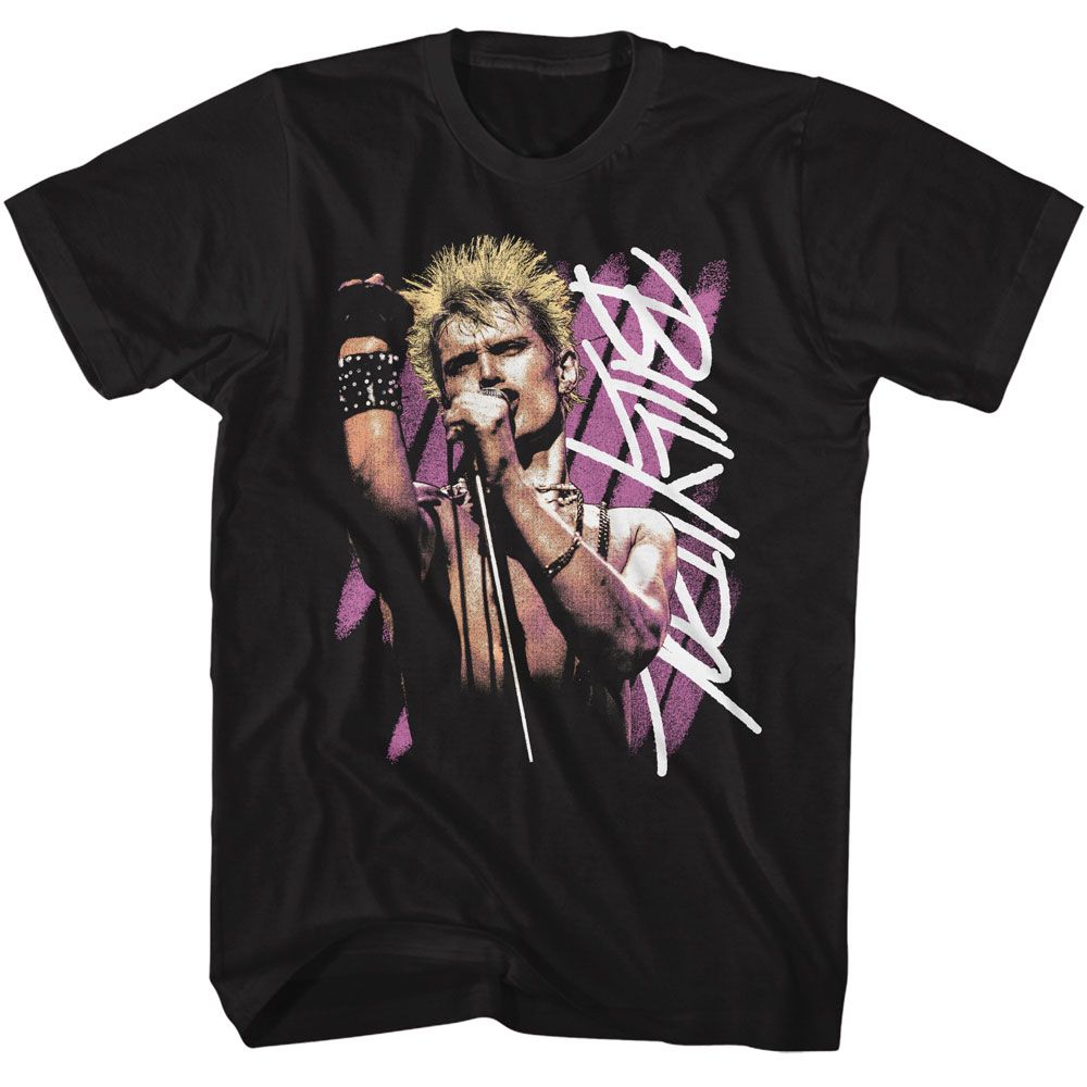 Billy Idol - BILLY IDOL BACKGROUND STRIPES Adult Shirt