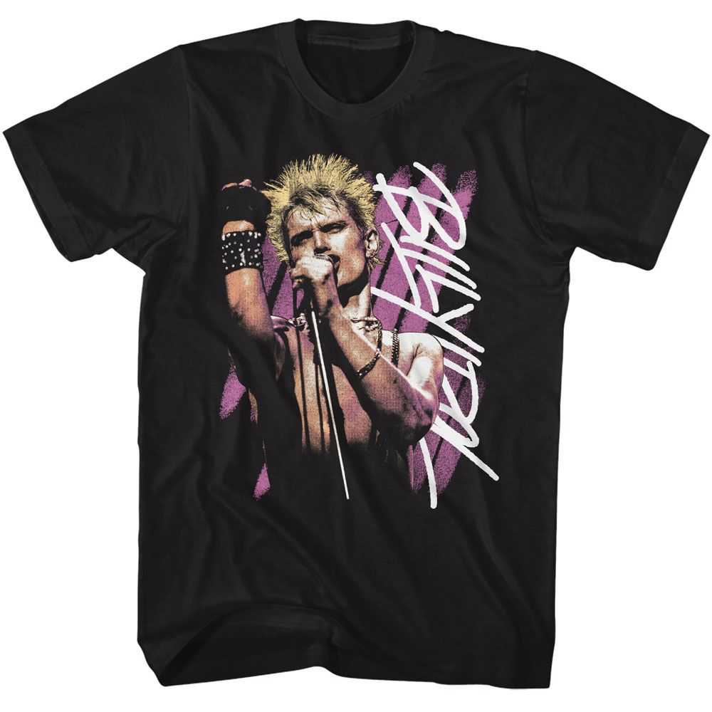 Billy Idol - BILLY IDOL BACKGROUND STRIPES Adult Shirt