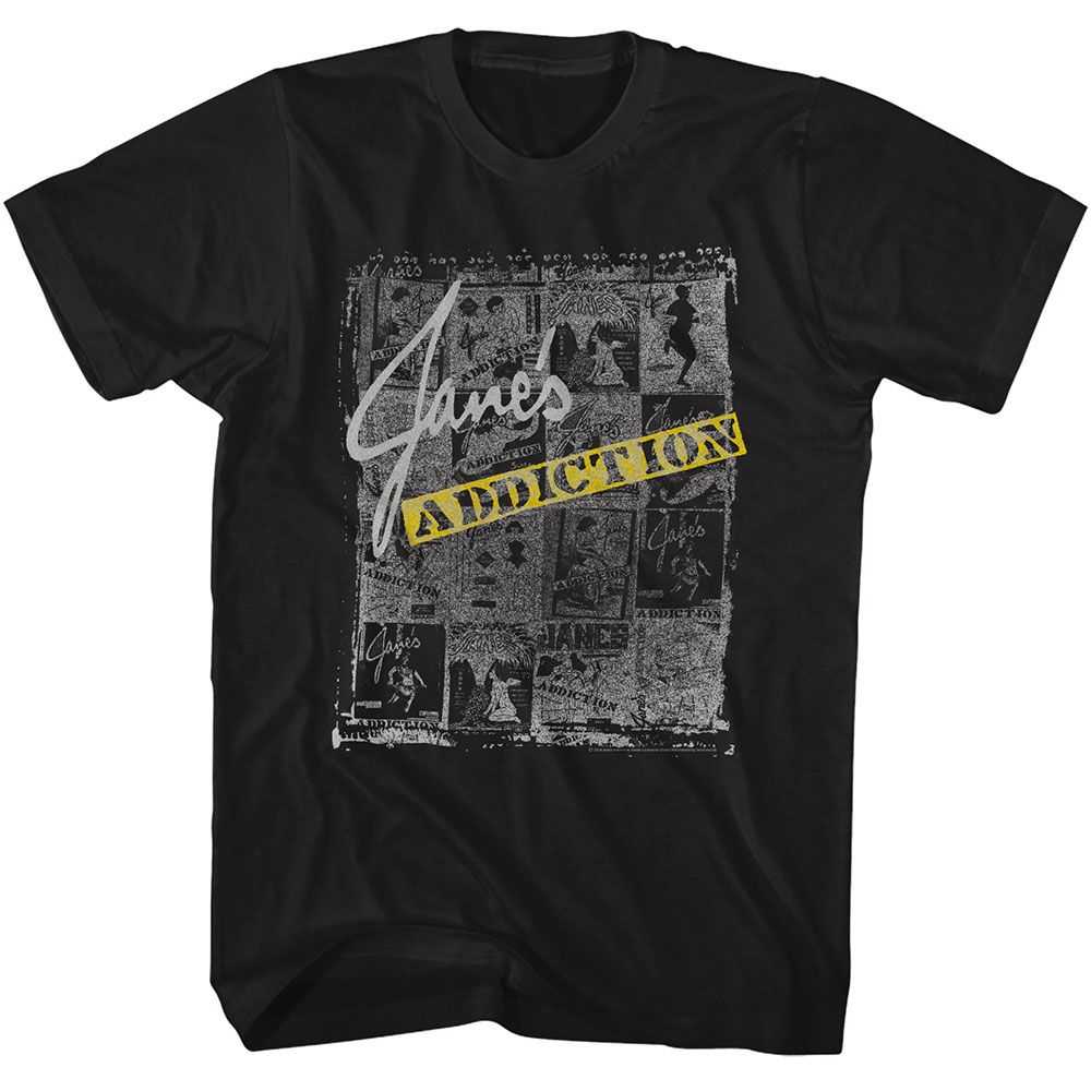 Janes Addiction - JANES ADDICTION NEWSPAPER COLLAGE Adult Shirt