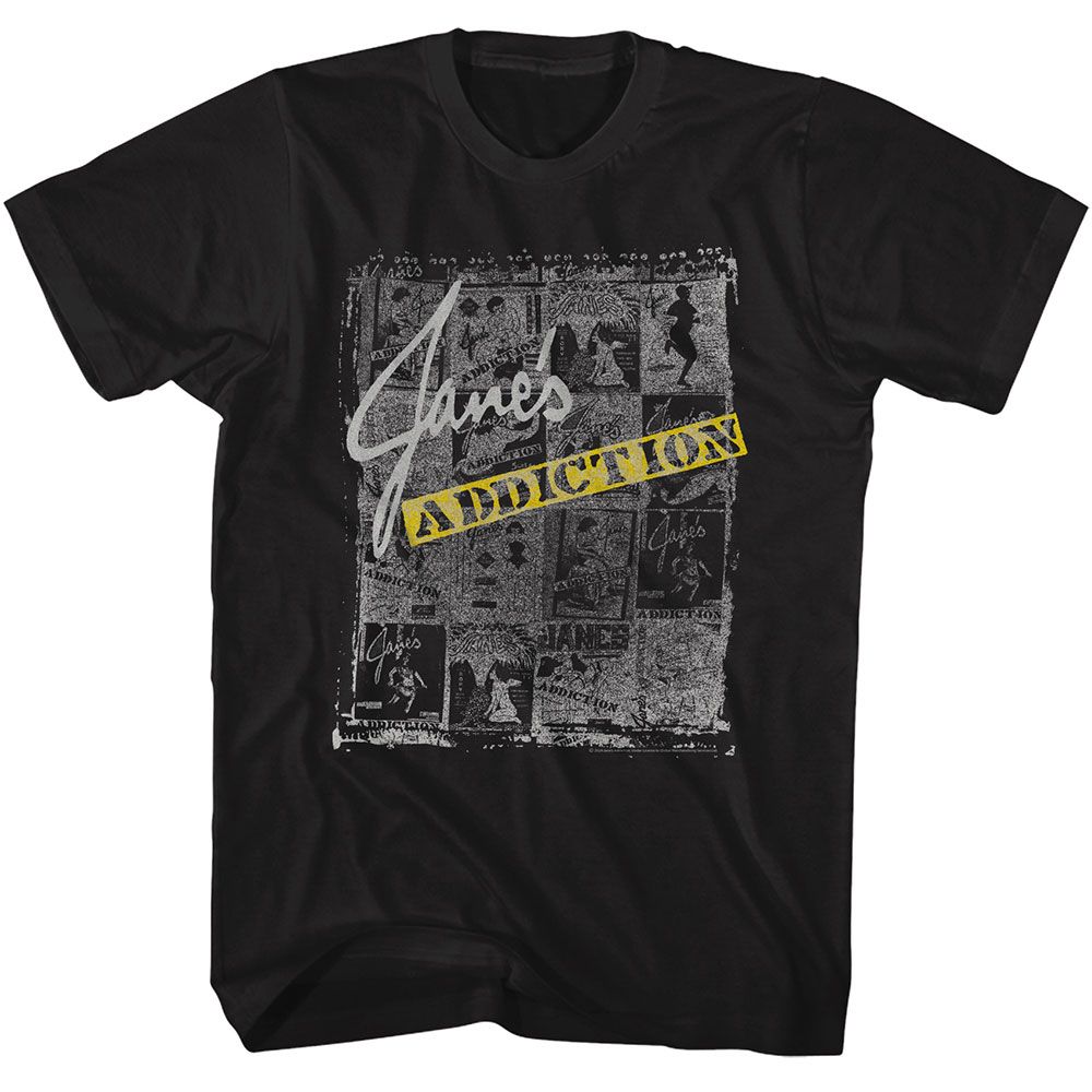 Janes Addiction - JANES ADDICTION NEWSPAPER COLLAGE Adult Shirt
