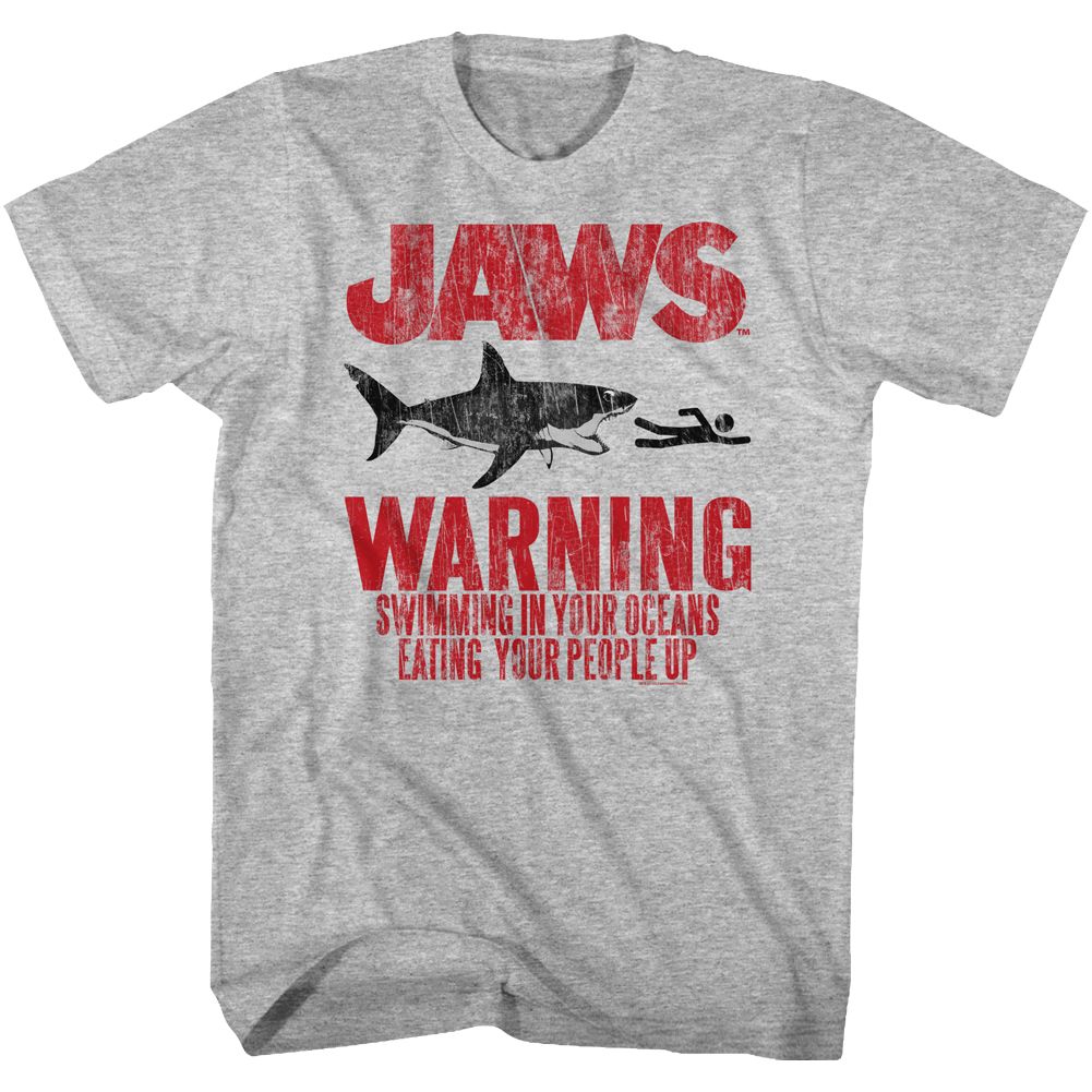 Jaws - WARNING Adult Shirt