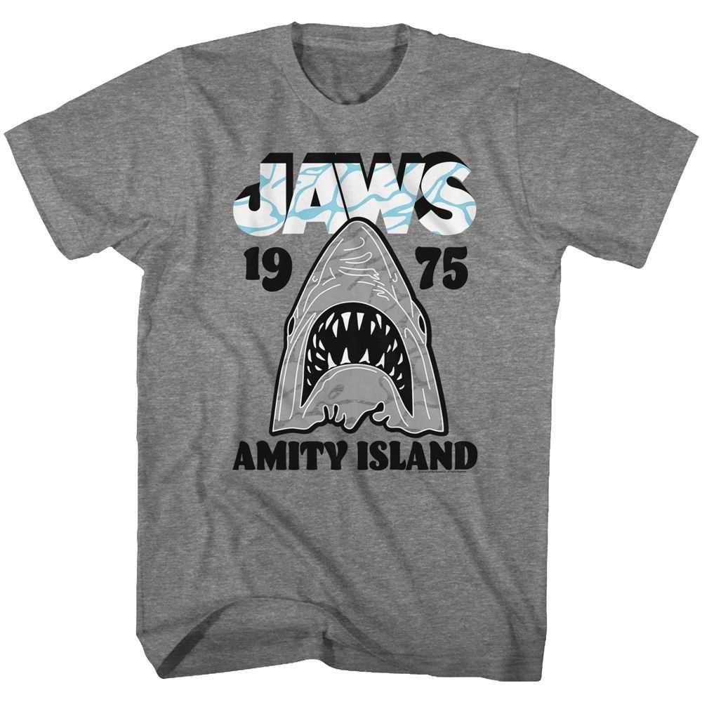 Jaws - GRAY WHT Adult Shirt