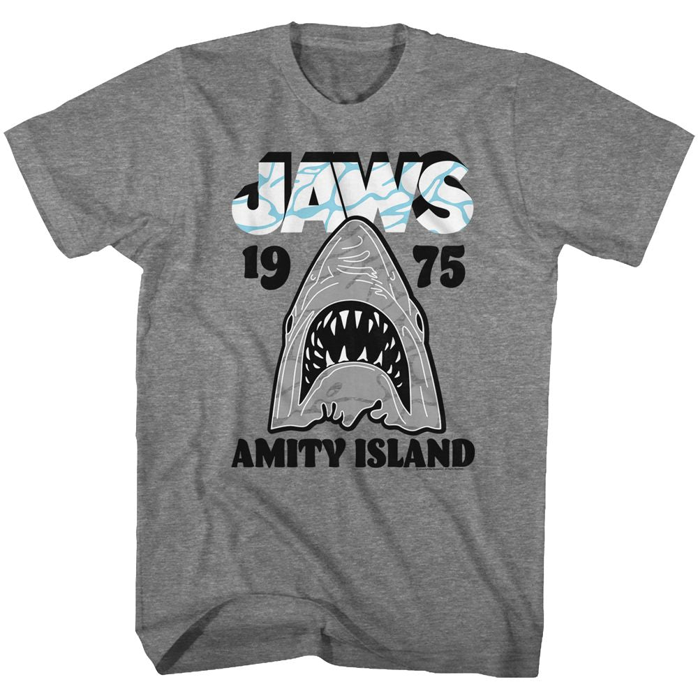 Jaws - GRAY WHT Adult Shirt