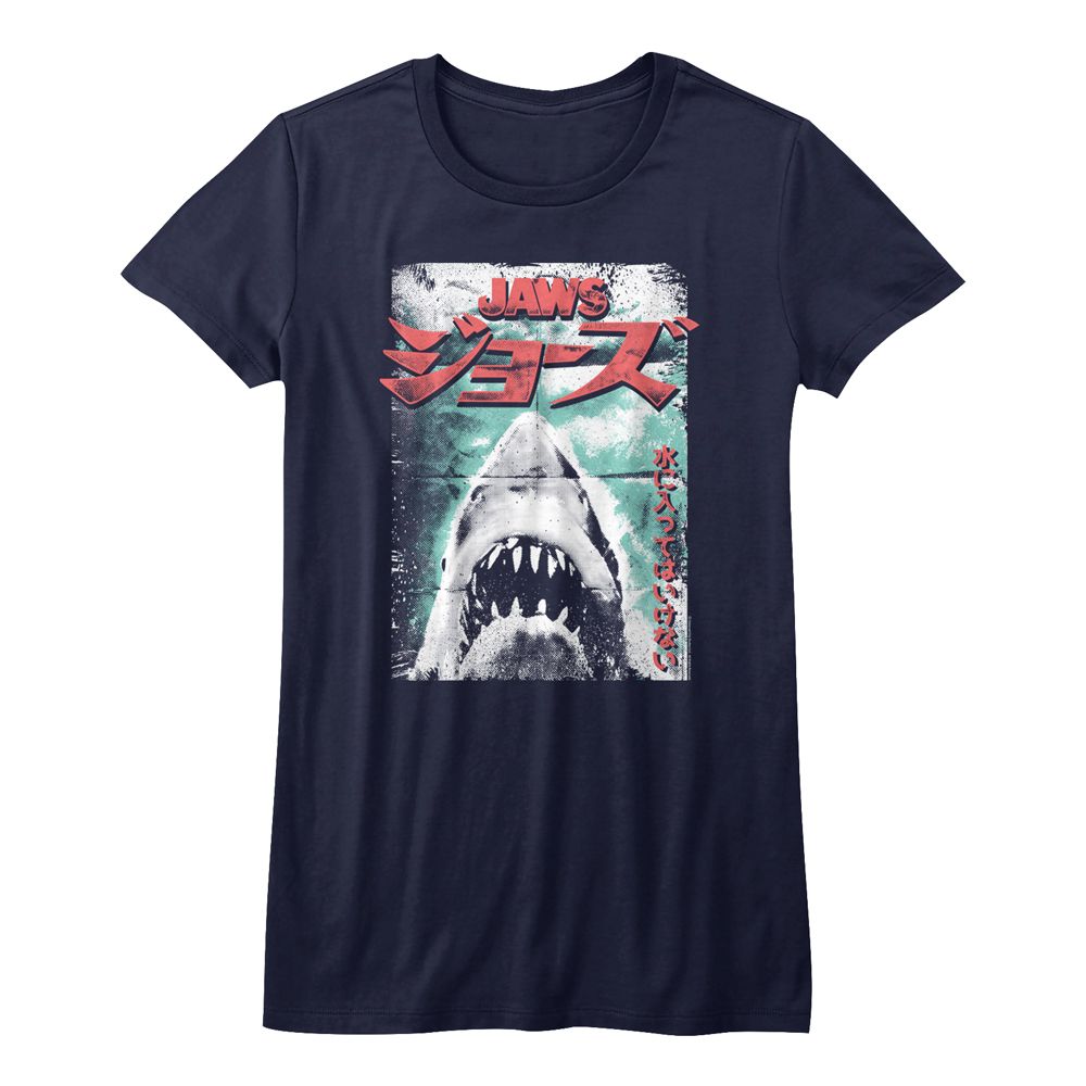 Jaws - WORN JAPANESE POSTER Adult Shirt