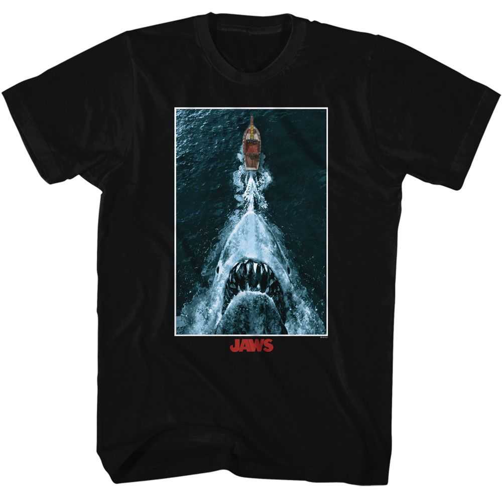Jaws - JAWS SHARK CHASING BOAT POSTER Adult Shirt