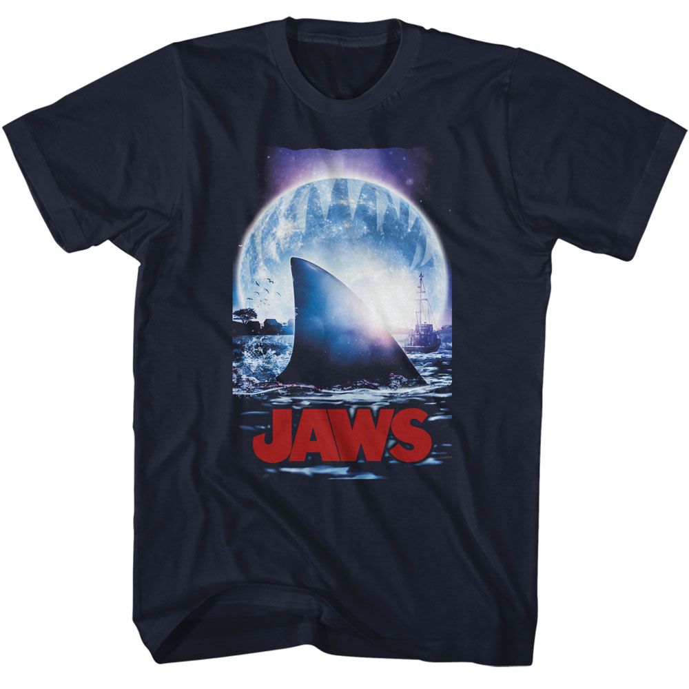 Jaws - JAWS MOONLIGHT SHARK FIN Adult Shirt