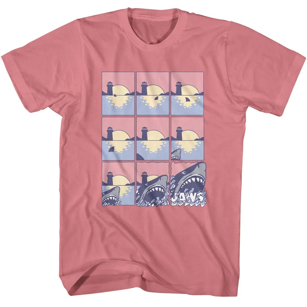 Jaws - JAWS PASTEL COMIC STRIP Adult Shirt