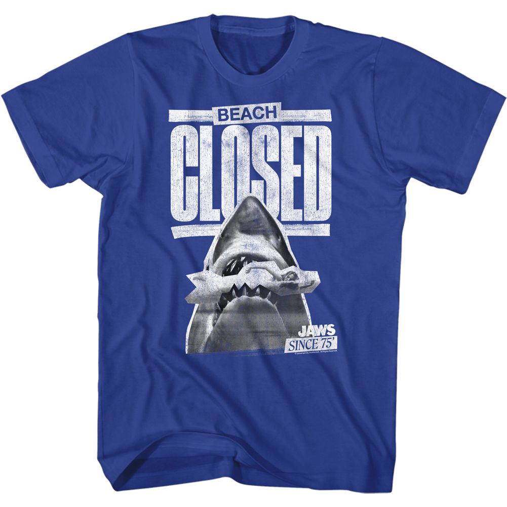 Jaws - BEACH CLOSED Adult Shirt